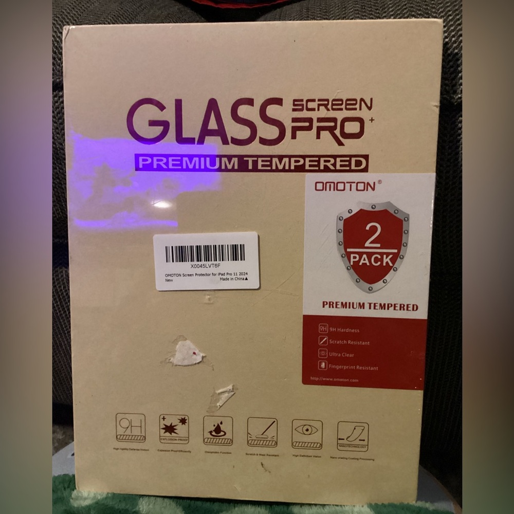 Tempered Glass Screen Protector For iPad Pro 11, 2 Pack Omoton